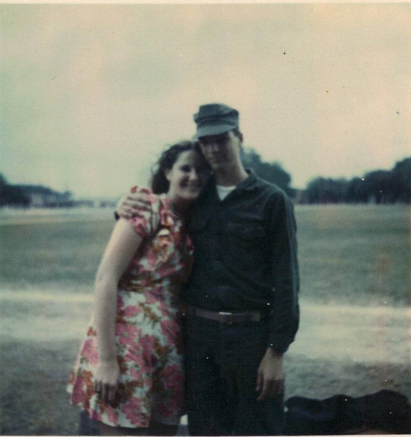 Attached picture PFC Pam Cadman and me, 3 Feb, 1973 - Parris Island, S.C..jpg
